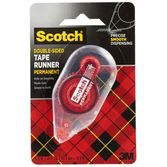 Picture of Scotch Double-Sided Tape Runner, Clear, 1/3in x 588in