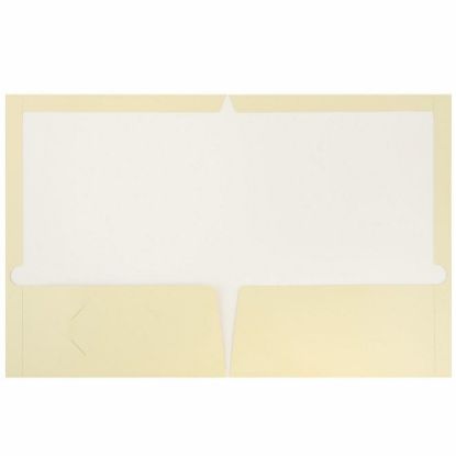 Picture of JAM Paper Glossy 2-Pocket Presentation Folders, Ivory, Pack Of 6