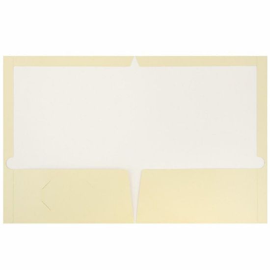 Picture of JAM Paper Glossy 2-Pocket Presentation Folders, Ivory, Pack Of 6