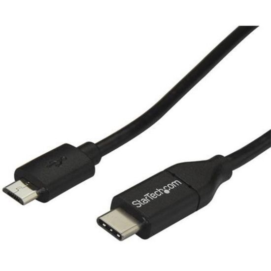 Picture of StarTech.com 2m 6 ft USB C to Micro USB Cable - M/M - USB 2.0 - USB-C to Micro USB Charge Cable - USB 2.0 Type C to Micro B Cable - 6.56 ft USB Data Transfer Cable for Hard Drive, Cellular Phone, Tablet, Notebook, Desktop Computer