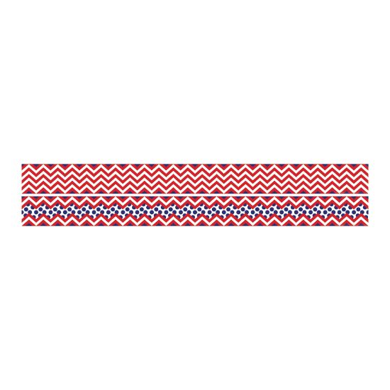 Picture of Barker Creek Double-Sided Straight-Edge Border Strips, 3in x 35in, Chevron Red, Pack Of 12