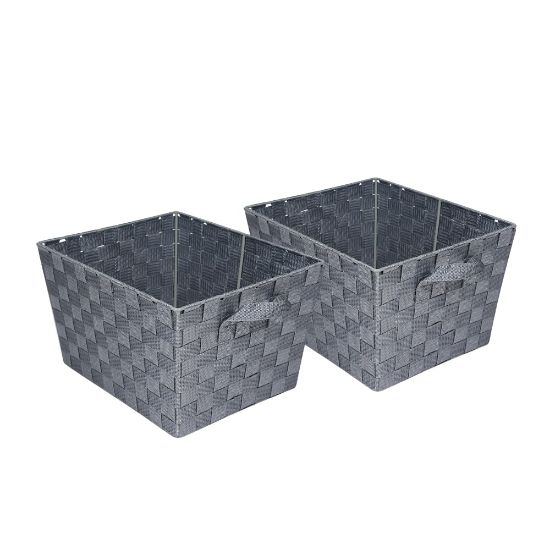 Picture of Honey-Can-Do Task-It Woven Baskets, Medium Size, Silver, Pack Of 2