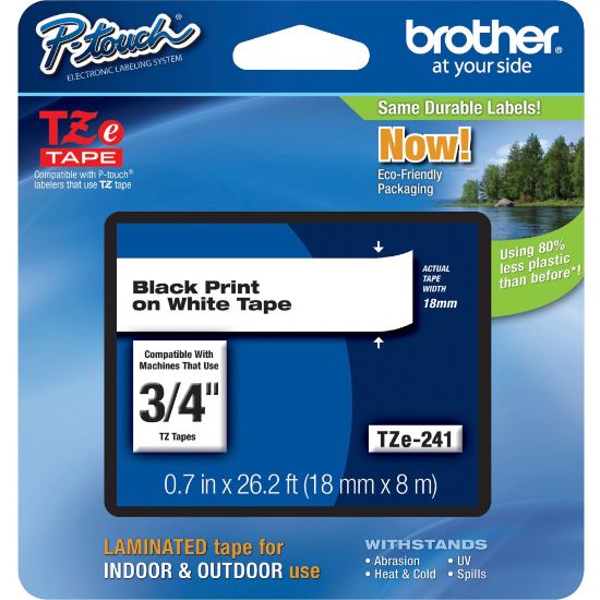 Picture of Brother TZe-241 Label Maker Tape, 3/4in x 26 3/16ft, White