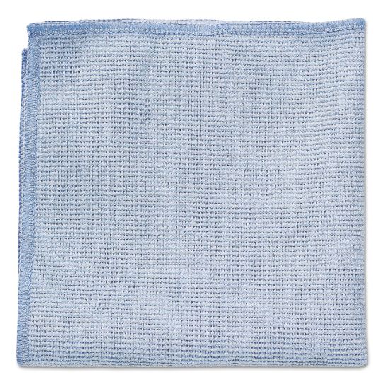 Picture of Rubbermaid Commercial Microfiber Cleaning Cloths, 12in x 12in, Blue, Box Of 24 Cloths