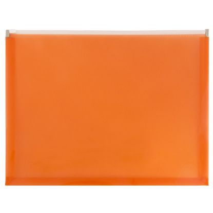 Picture of JAM Paper #10 Plastic Envelopes, Zipper Closure, Orange, Pack Of 12