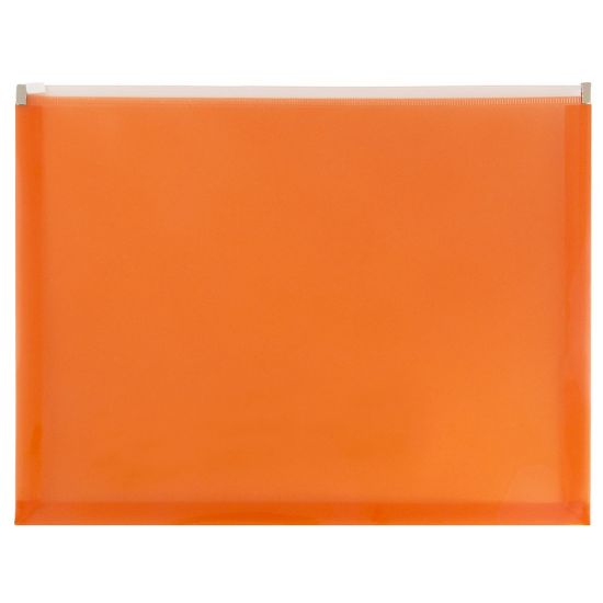 Picture of JAM Paper #10 Plastic Envelopes, Zipper Closure, Orange, Pack Of 12