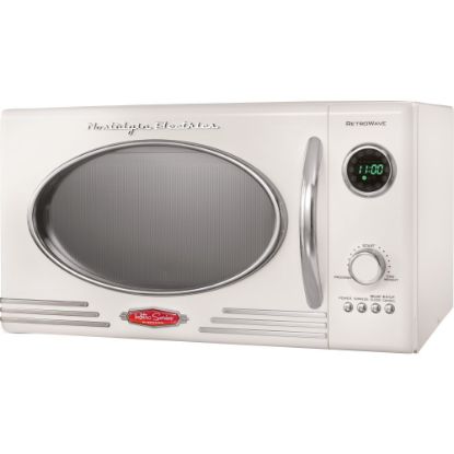 Picture of Nostalgia Electrics Retro 0.9 Cu Ft 800-Watt Countertop Microwave, Ivory