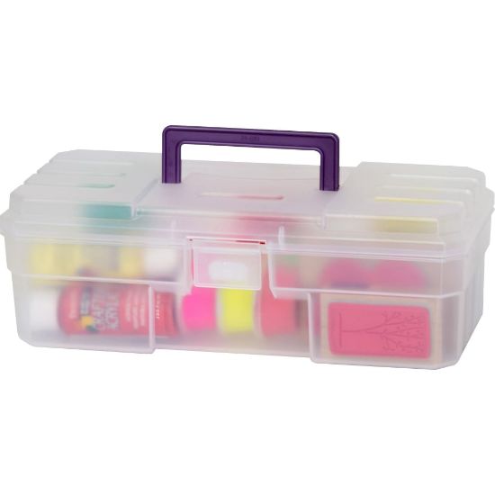 Picture of Akro Mils All-Purpose Storage Box, 12in x 6in x 4in, Translucent Purple