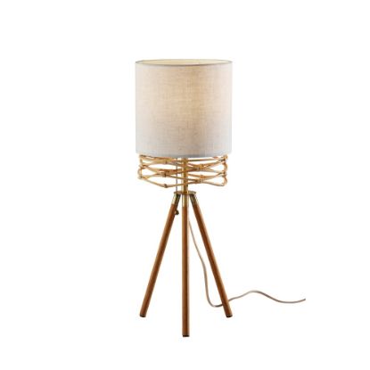 Picture of Adesso Melanie Table Lamp, 25inH, White Shade/Natural/Antique Brass Base