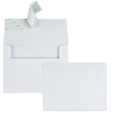 Picture of Quality Park Redi-Strip Invitation And Greeting Card Envelopes, 4 3/8in x 5 3/4in, Self-Adhesive, White, Box Of 100