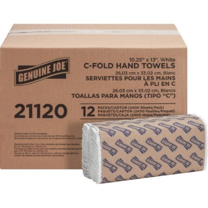 Picture of Genuine Joe C-Fold 1-Ply Paper Towels, Pack Of 2400 Sheets