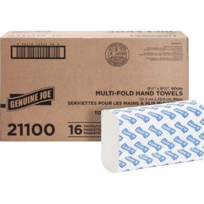 Picture of Genuine Joe Multi-Fold 1-Ply Paper Towels, Pack Of 4000 Sheets