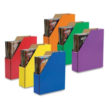 Picture of Pacon 70% Recycled Corrugated Magazine Holders, Assorted Colors (No Color Choice), Pack Of 6