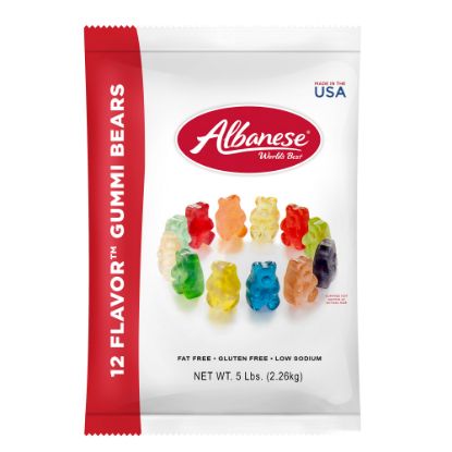 Picture of Albanese Confectionery Gourmet Gummy Bears, Assorted Flavors, 5-Lb Bag