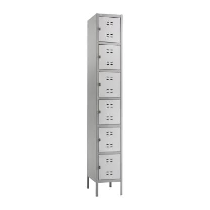 Picture of Safco 6-Box Single-Column 2-Tone Locker With Legs, 78inH x 18inW x 12inD, Gray