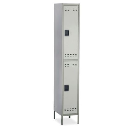 Picture of Safco Double-Tier Two-Tone Locker With Legs, 78inH x 18inW x 12inD, Gray