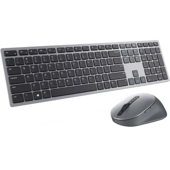 Picture of Dell Premier Multi-Device Wireless Keyboard And Mouse KM7321W - USB Wireless Bluetooth/RF Titan Gray - USB Wireless Bluetooth/RF Mouse - Optical - 4000 dpi - 7 Button - Scroll Wheel - Titan Gray - Multimedia Hot Key(s) - AAA, AA