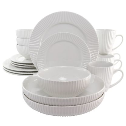 Picture of Elama Elle 18-Piece Porcelain Dinnerware Set, White