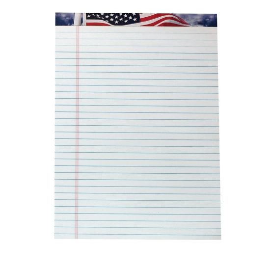 Picture of TOPS American Pride Writing Tablet, 8 1/2in x 11 3/4in, 16 Lb, Legal Rule, White, 50 Sheets Per Pad, Pack Of 12 Pads