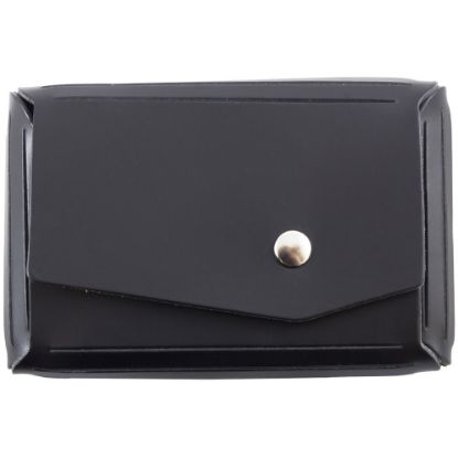 Picture of JAM Paper Leather Business Card Case, Angular Flap, 2 1/2in x 4in x 3/4in, Black