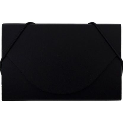 Picture of JAM Paper Plastic Business Card Case With Round Flap, 3 1/2in x 2 1/4in x 1/4in, Black