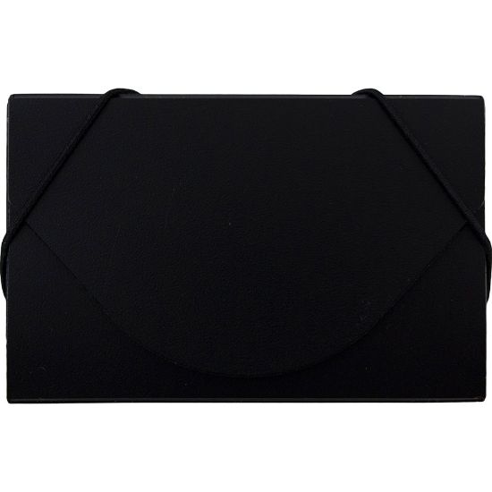 Picture of JAM Paper Plastic Business Card Case With Round Flap, 3 1/2in x 2 1/4in x 1/4in, Black