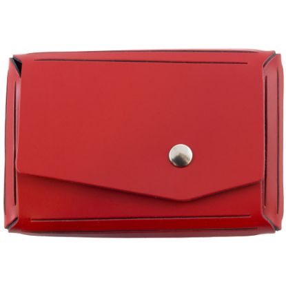 Picture of JAM Paper Leather Business Card Case, Angular Flap, 2 1/2in x 4in x 3/4in, Red