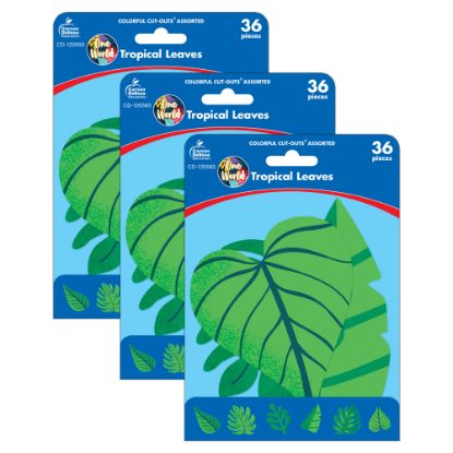 Picture of Carson Dellosa Education Cut-Outs, One World Tropical Leaves, 36 Cut-Outs Per Pack, Set Of 3 Packs