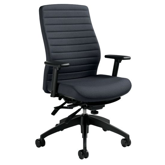 Picture of Global Aspen Fabric High-Back Chair, Charcoal/Black