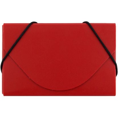 Picture of JAM Paper Plastic Business Card Case With Round Flap, 3 1/2in x 2 1/4in x 1/4in, Red