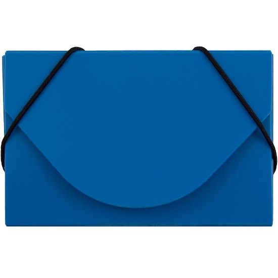 Picture of JAM Paper Plastic Business Card Case With Round Flap, 3 1/2in x 2 1/4in x 1/4in, Blue