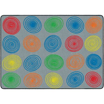 Picture of Flagship Carpets Circles Rug, Rectangle, 6ft x 8ft 4in, Gray/Multicolor