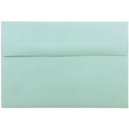 Picture of JAM Paper Booklet Invitation Envelopes, A8, Gummed Seal, Aqua Blue, Pack Of 25