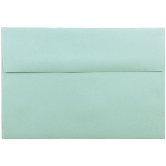 Picture of JAM Paper Booklet Invitation Envelopes, A8, Gummed Seal, Aqua Blue, Pack Of 25