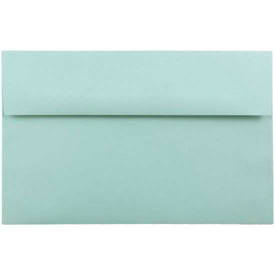 Picture of JAM Paper Booklet Invitation Envelopes, A10, Gummed Seal, Aqua, Pack Of 25