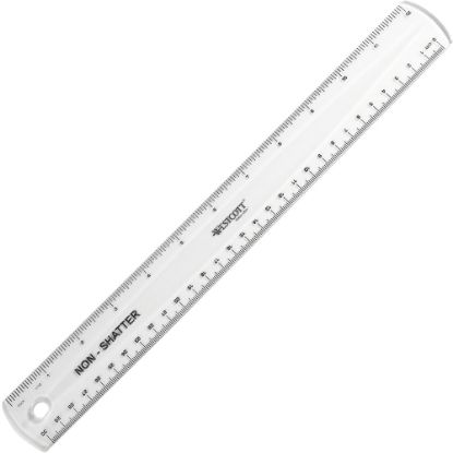 Picture of Westcott Non-Shatter Plastic Ruler, 12in, Clear