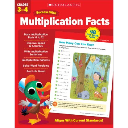 Picture of Scholastic Success With Multiplication Facts Workbook, Grades 3 to 4