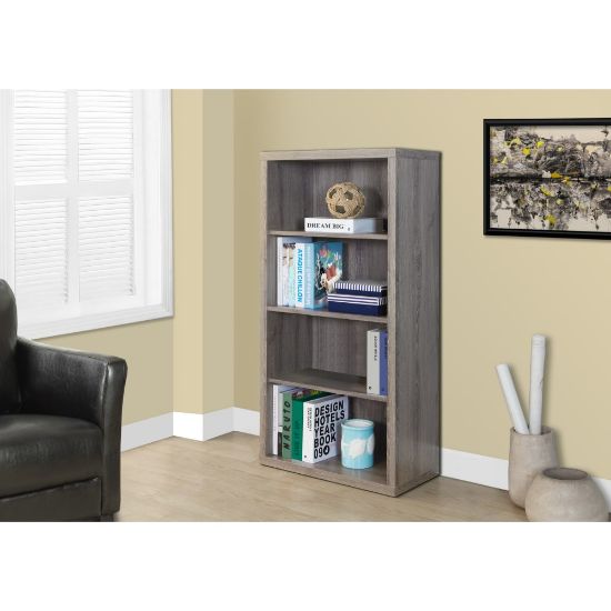 Picture of Monarch Specialties 48inH 3-Shelf Adjustable Bookcase, Dark Taupe