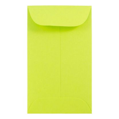 Picture of JAM Paper Coin Envelopes, #3, Gummed Seal, Lime Green, Pack Of 50 Envelopes