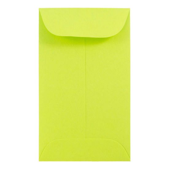 Picture of JAM Paper Coin Envelopes, #3, Gummed Seal, Lime Green, Pack Of 50 Envelopes