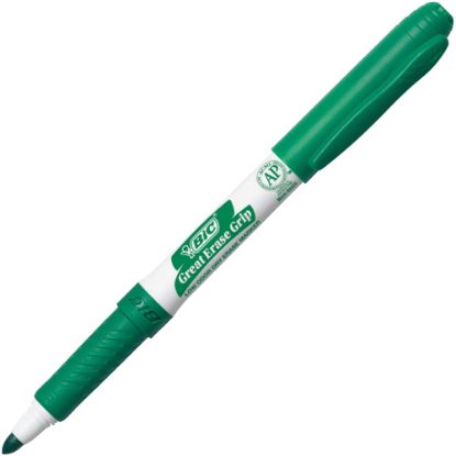 Picture of BIC Great Erase Fine Point Whiteboard Marker - Fine Point Type - Chisel Point Style - Green - Green Barrel - 12 / Dozen