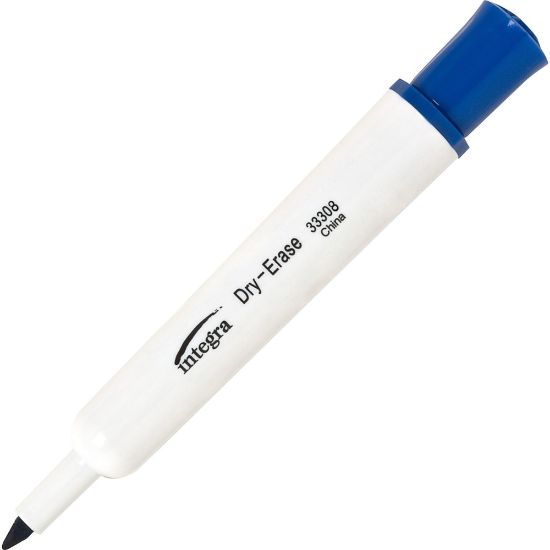 Picture of Integra Chisel Point Dry-erase Markers - Chisel Marker Point Style - Blue - 12 / Dozen