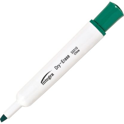 Picture of Integra Chisel Point Dry-erase Markers - Chisel Marker Point Style - Green - 12 / Dozen