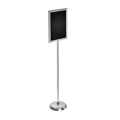 Picture of Azar Displays 2-Sided Slide-In Frame Sign Holder With Metal Pedestal Stand, 17in x 11in, Silver