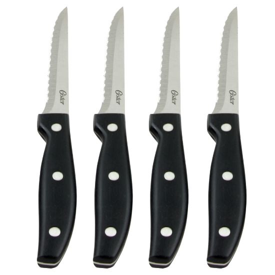 Picture of Oster Granger 4-Piece Stainless-Steel Steak Knife Set, 4-1/2in, Black