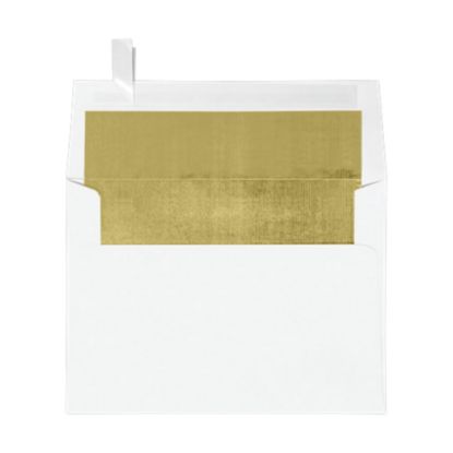 Picture of LUX Invitation Envelopes, A7, Peel & Stick Closure, Gold/White, Pack Of 50