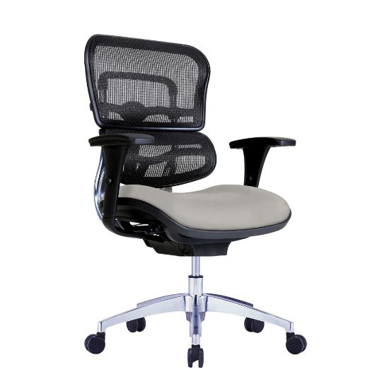 Picture of WorkPro 12000 Series Ergonomic Mesh/Antimicrobial Vinyl Mid-Back Chair, Gray/Black, BIFMA Compliant