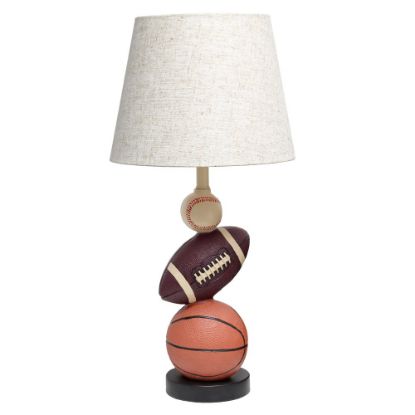 Picture of Simple Designs SportsLite Sports Combo Table Lamp, 22inH, Light Beige/Multicolor