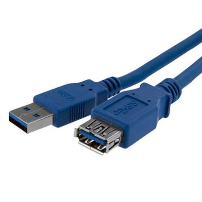 Picture of StarTech.com 1m Blue SuperSpeed USB 3.0 Extension Cable A to A - M/F - 3.28 ft USB Data Transfer Cable - First End: 1 x Type A Male USB - Second End: 1 x Type A Female USB - 5 Gbit/s