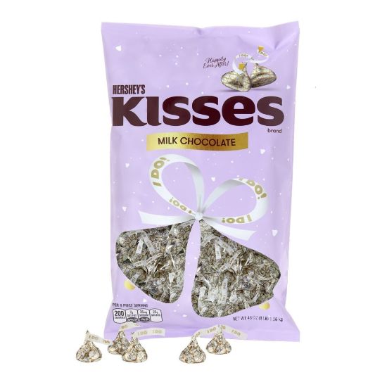 Picture of Hersheys Wedding I Do Kisses, 48 Oz Bag, Gold/Silver